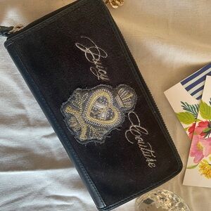 Juicy Couture Black and Gold Embroidered Wallet